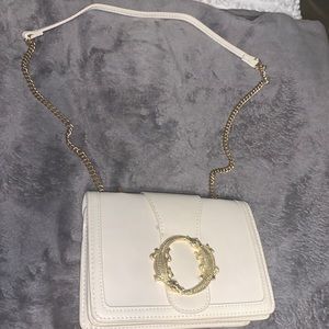 Zara Crocodile Embellished Gold Chain Bag
